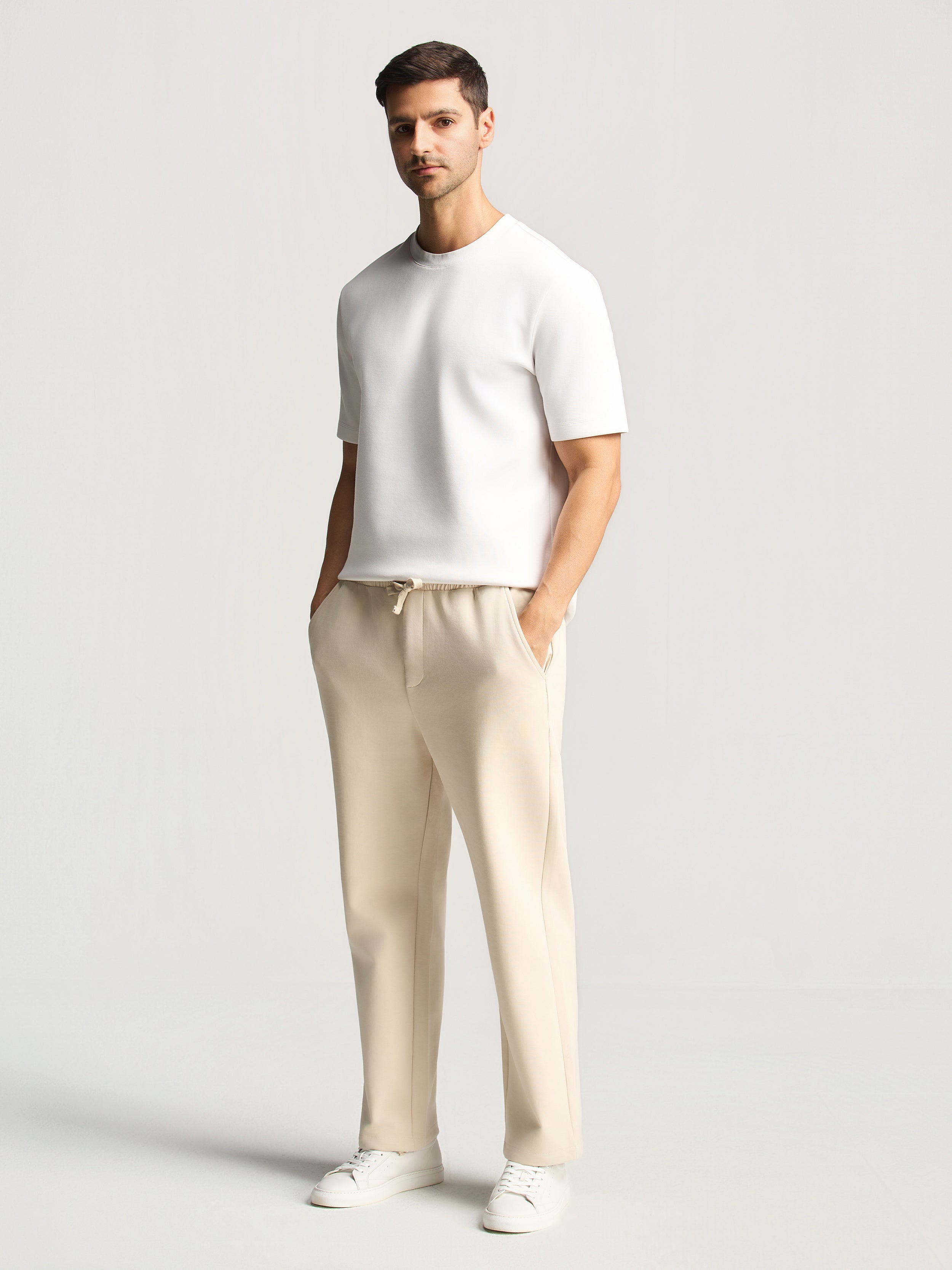 Beige Essential Relaxed Pants