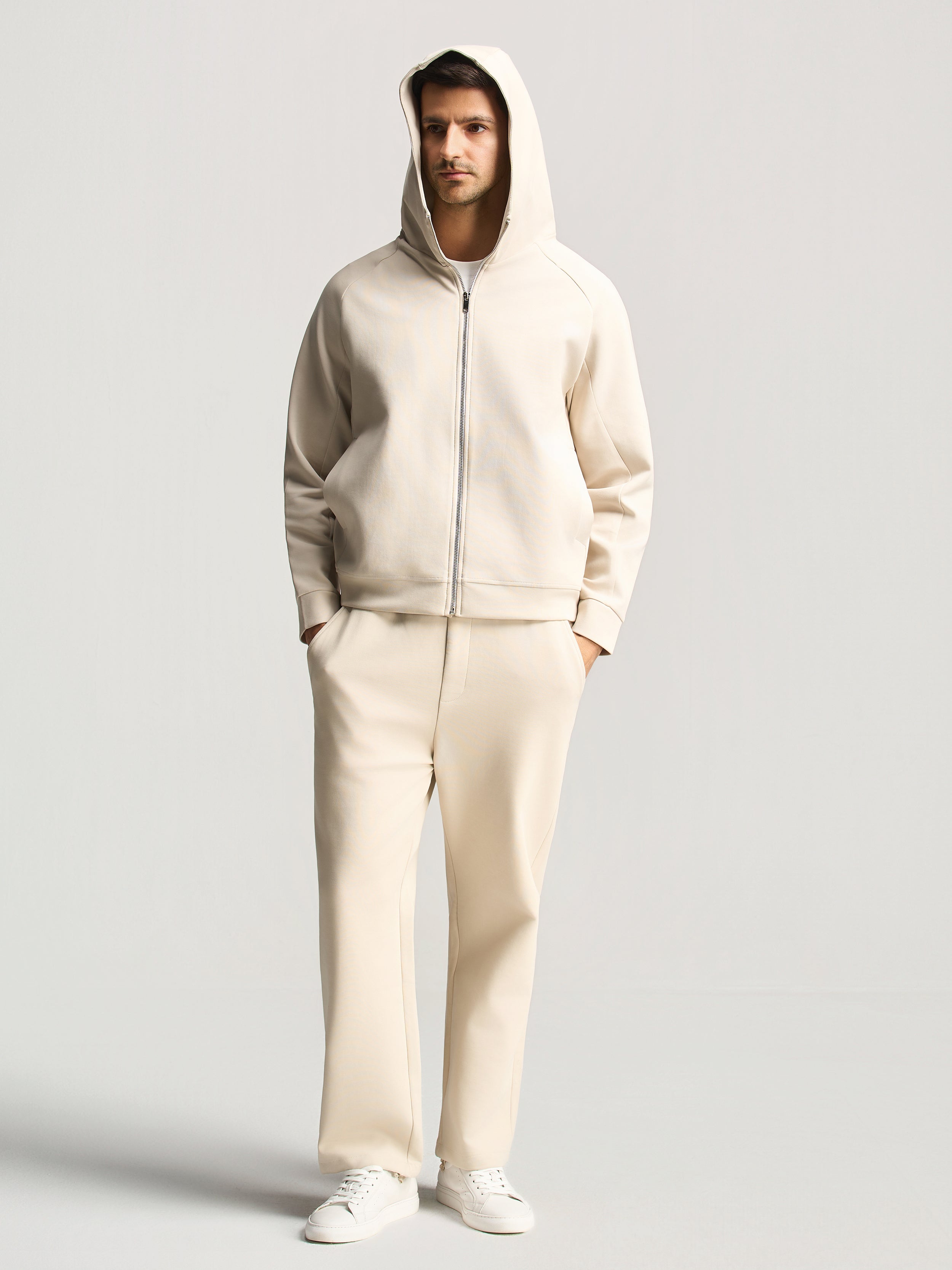 Beige Essential Hooded Suit