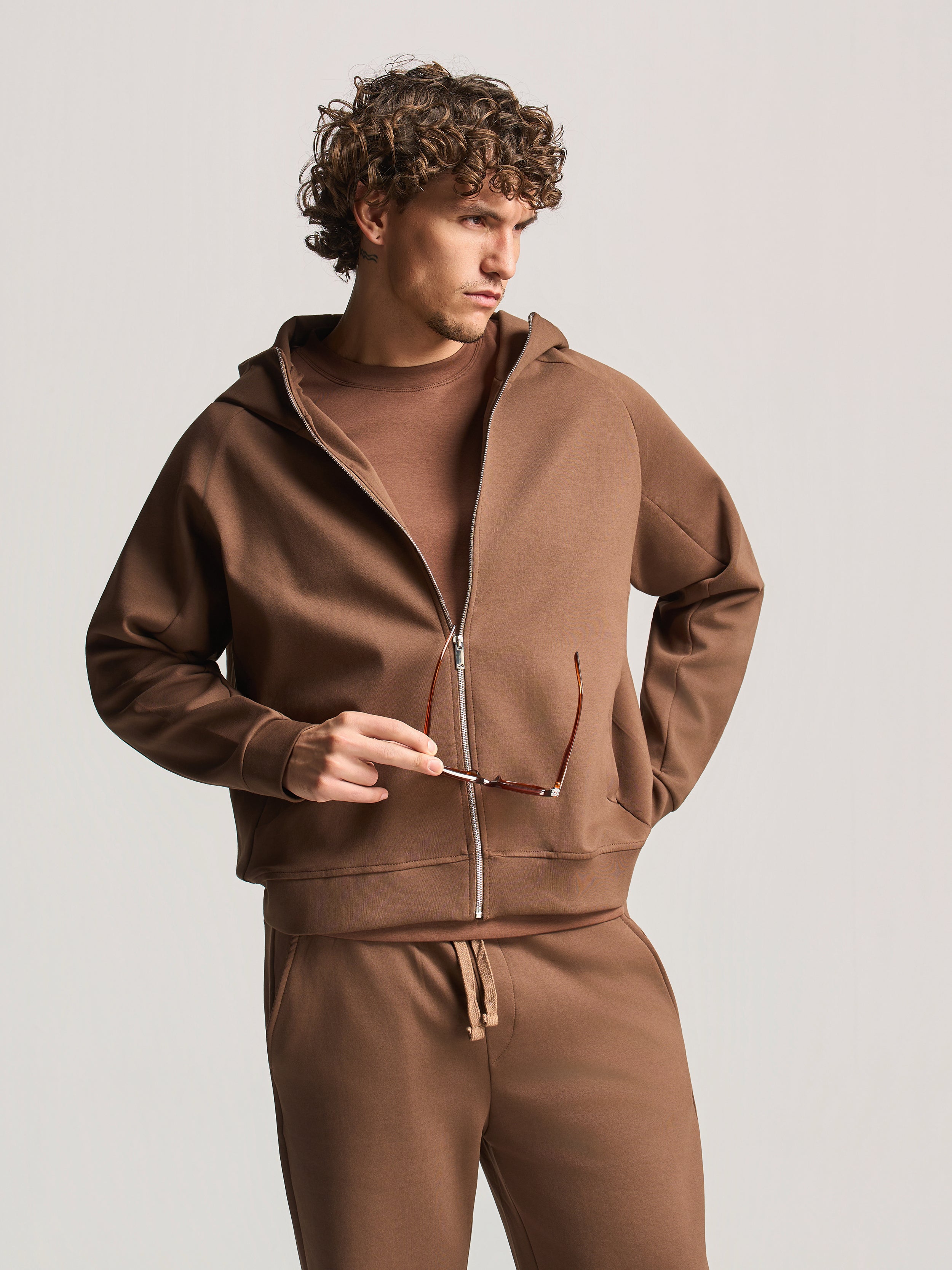 Brown Essential Hooded Suit