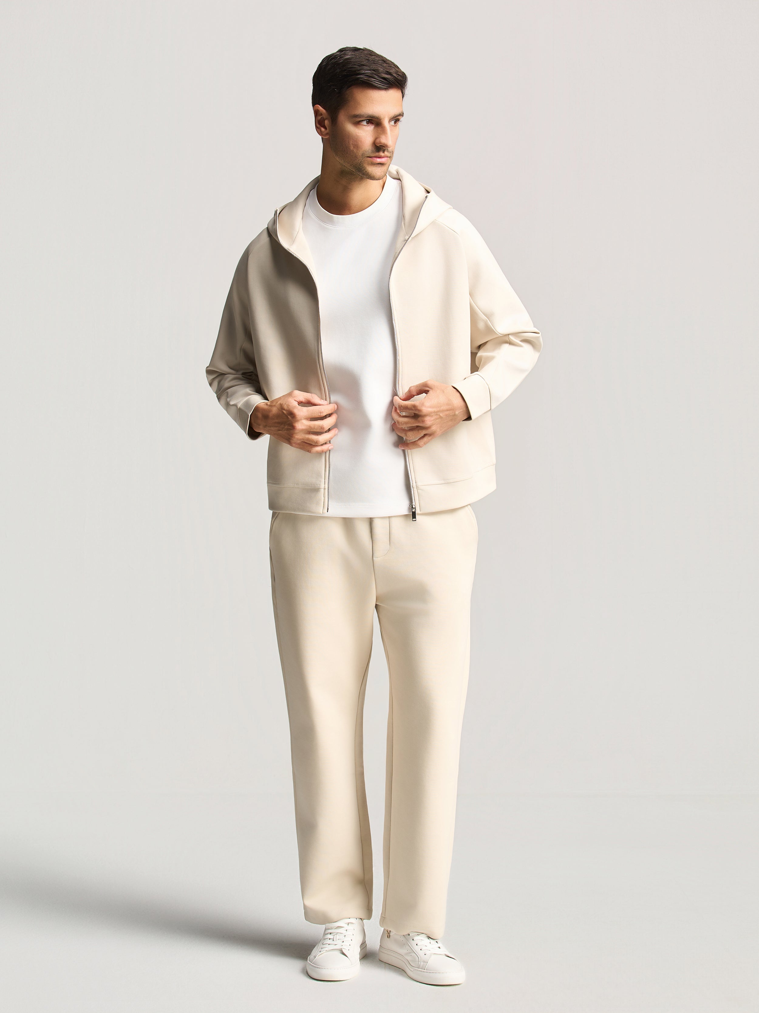 Beige Essential Hooded Suit