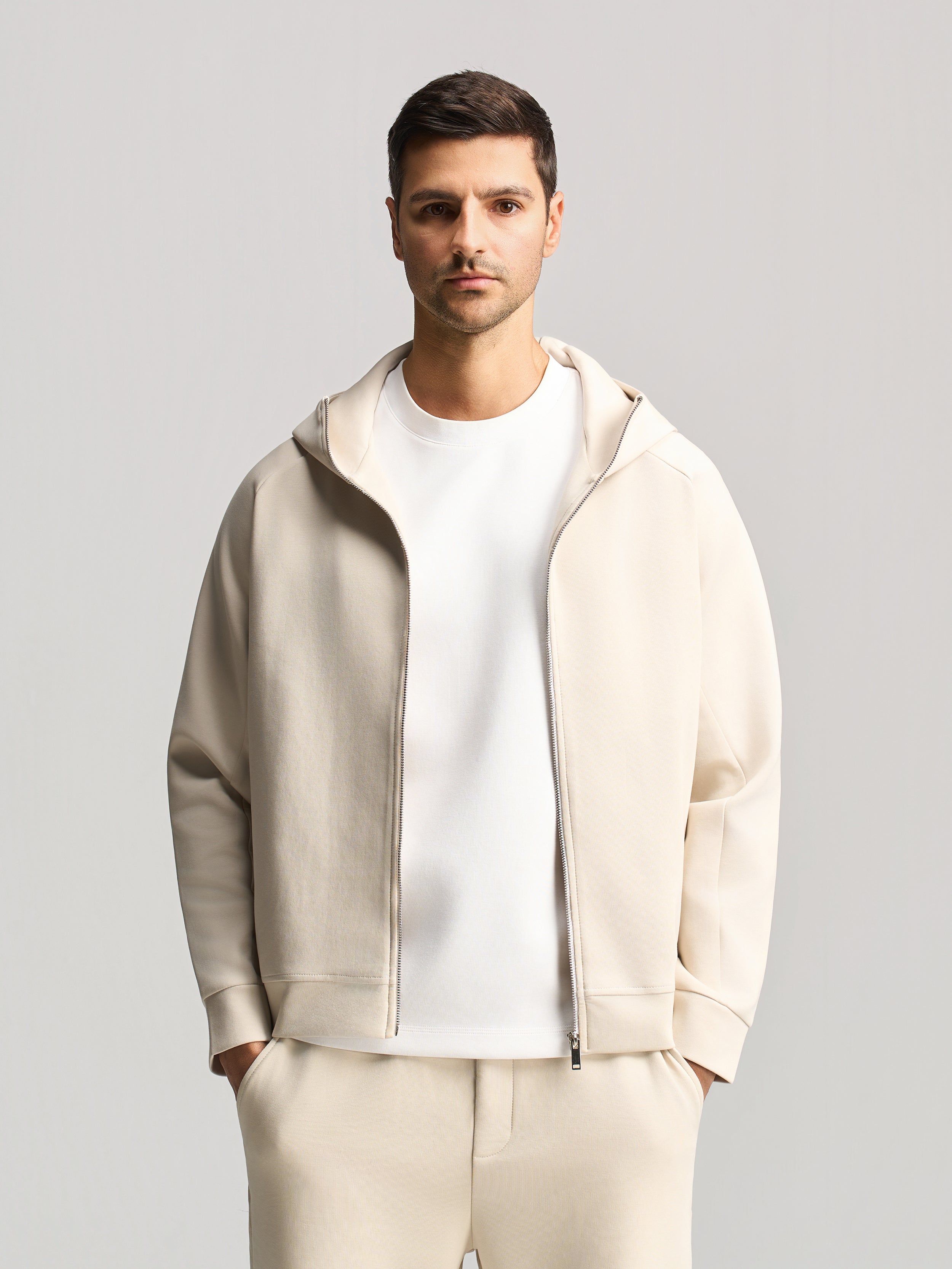 Beige Essential Hooded Jacket