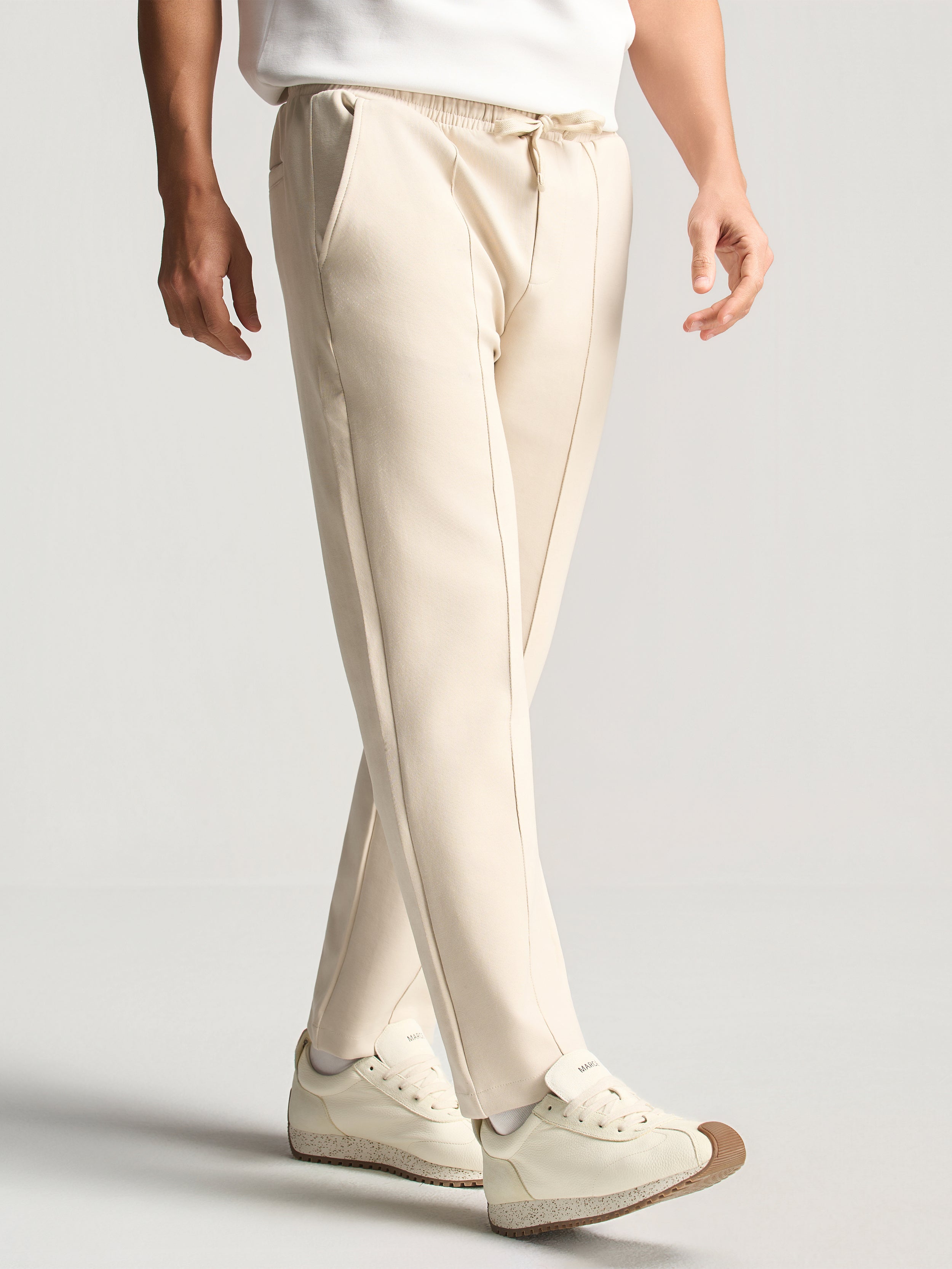 Beige Essential Tapered Pants