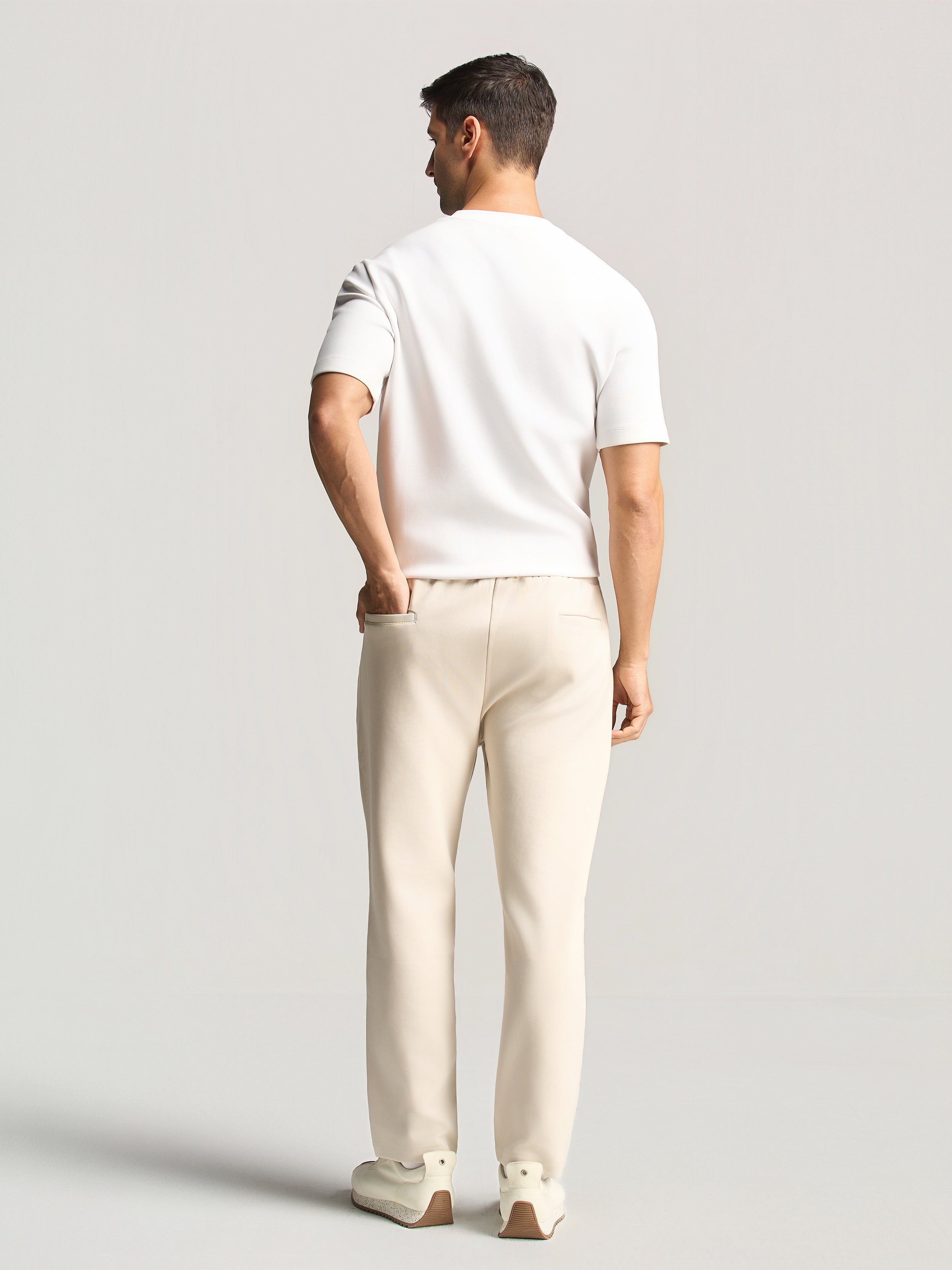 Beige Essential Tapered Pants