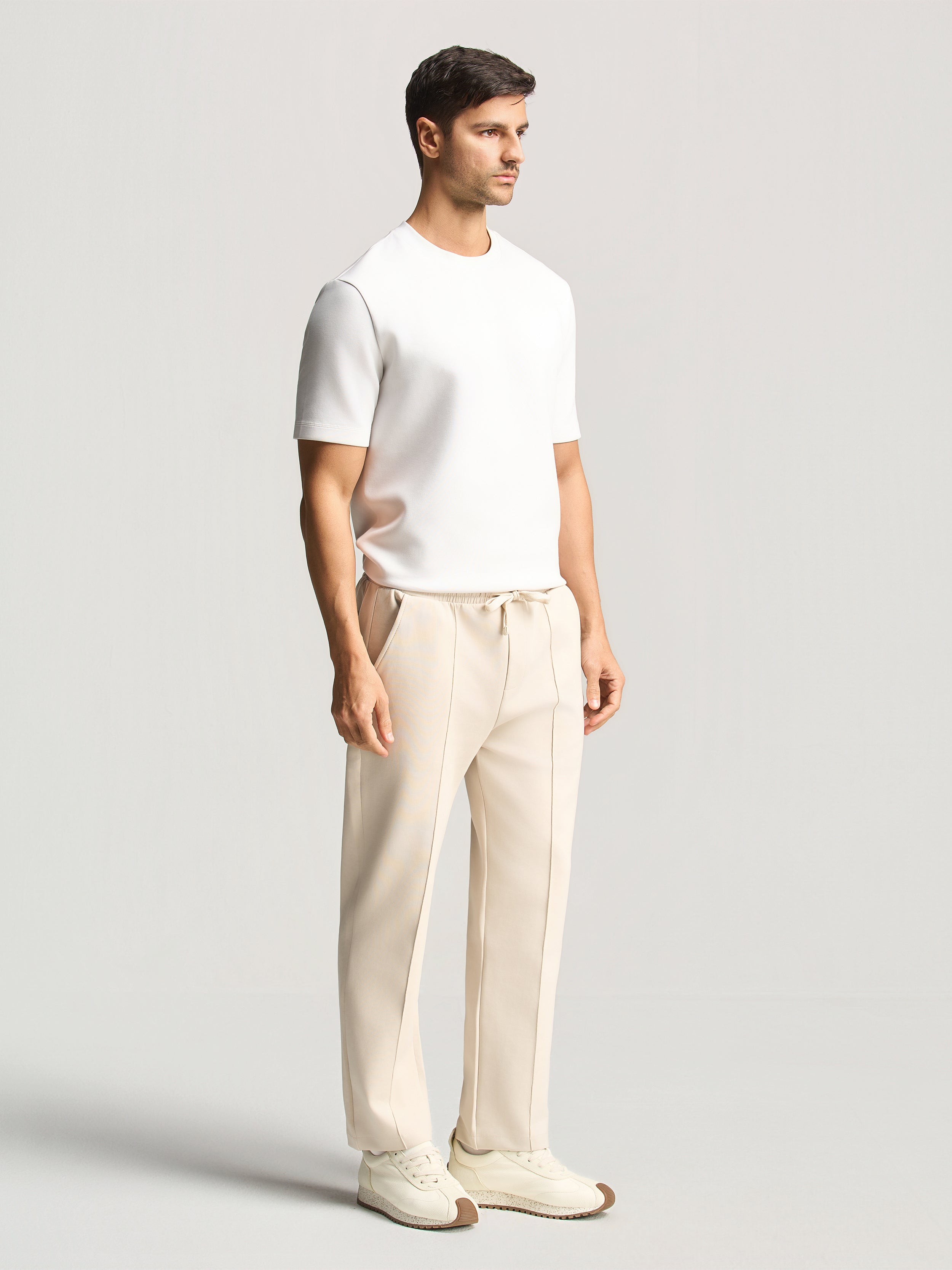 Beige Essential Tapered Pants