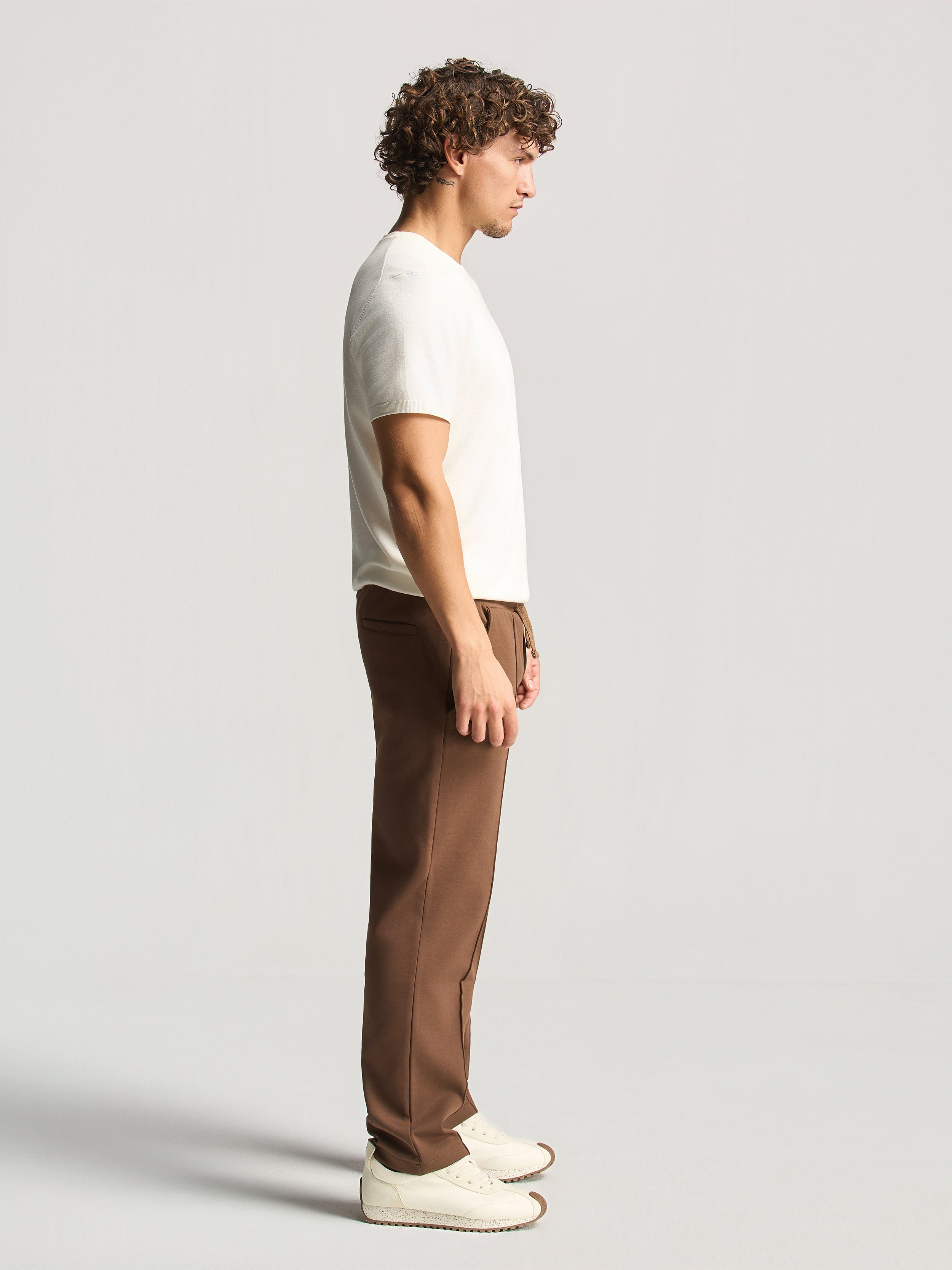 Brown Essential Tapered Pants