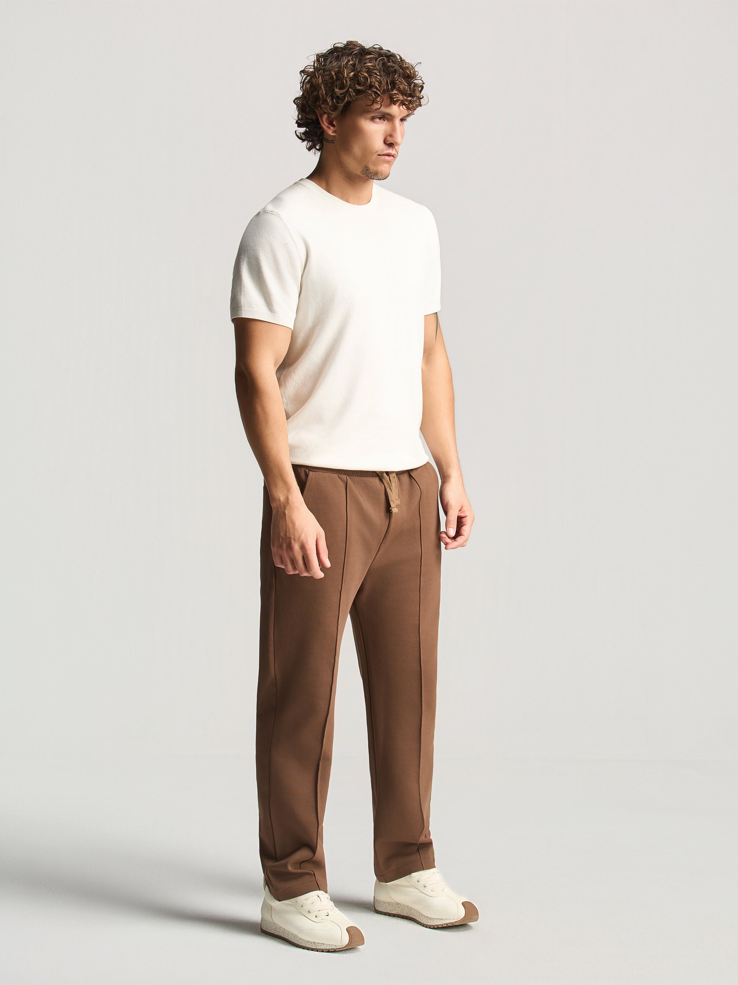 Brown Essential Tapered Pants