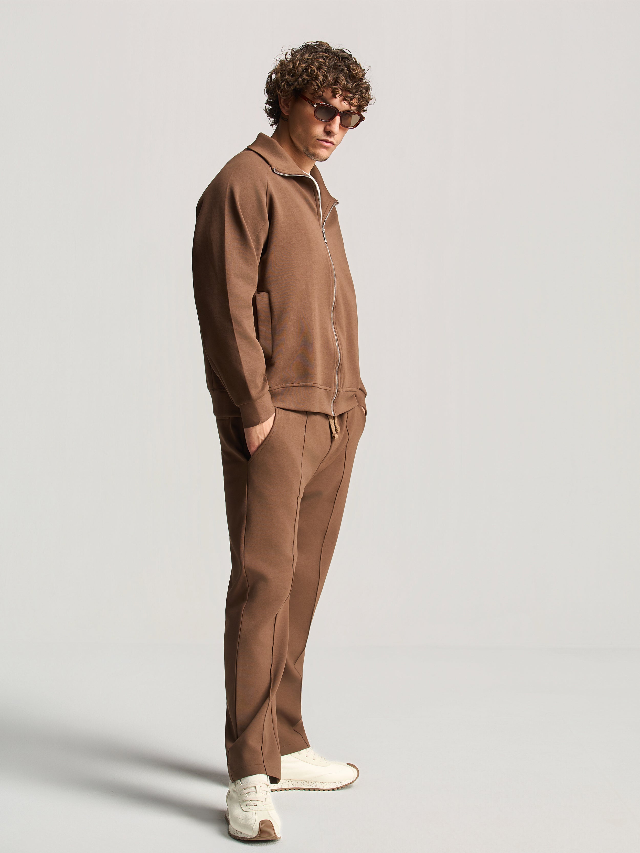 Brown Essential Tapered Pants
