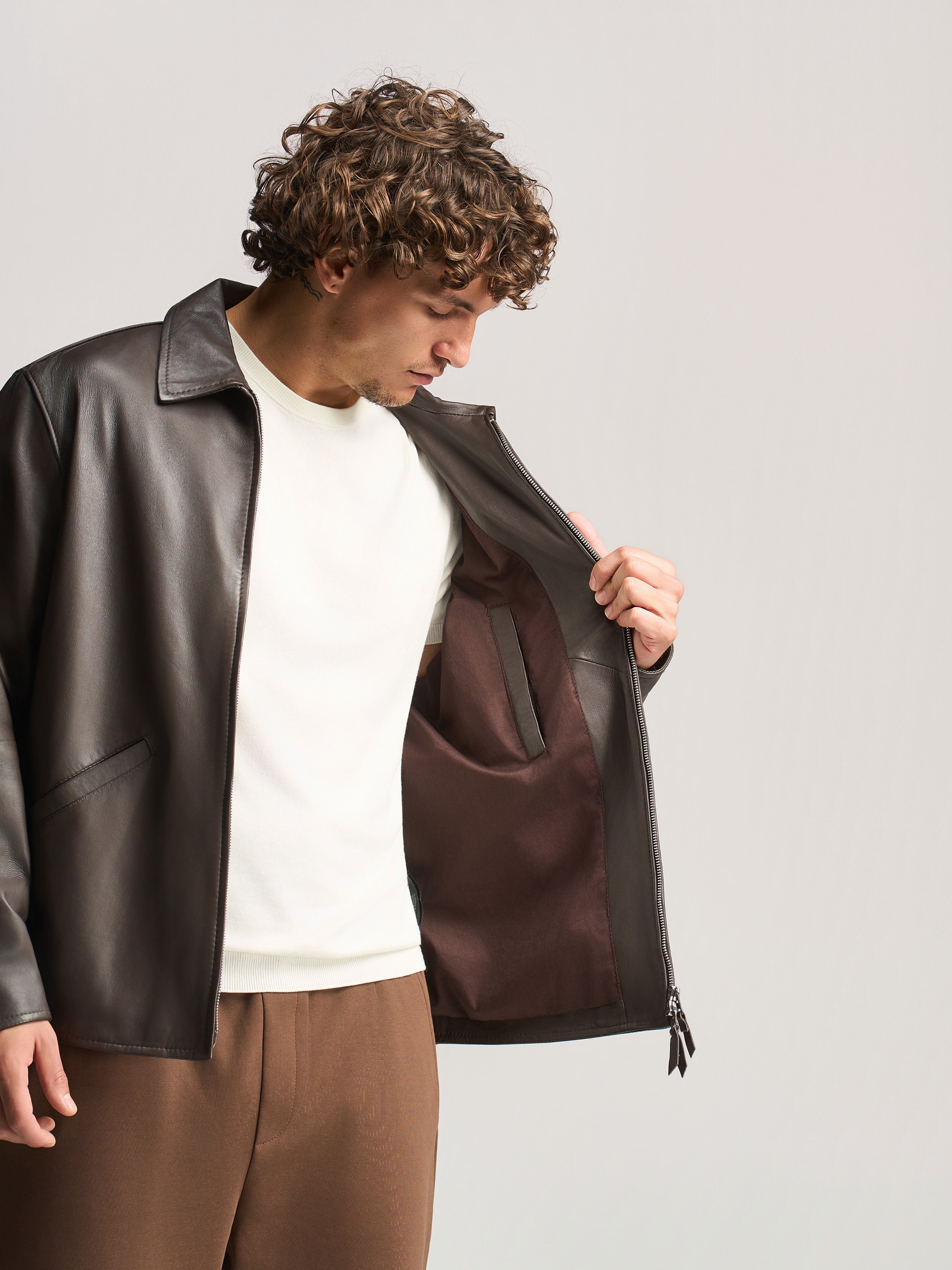NAPPA LEATHER RELAXED FIT JACKET