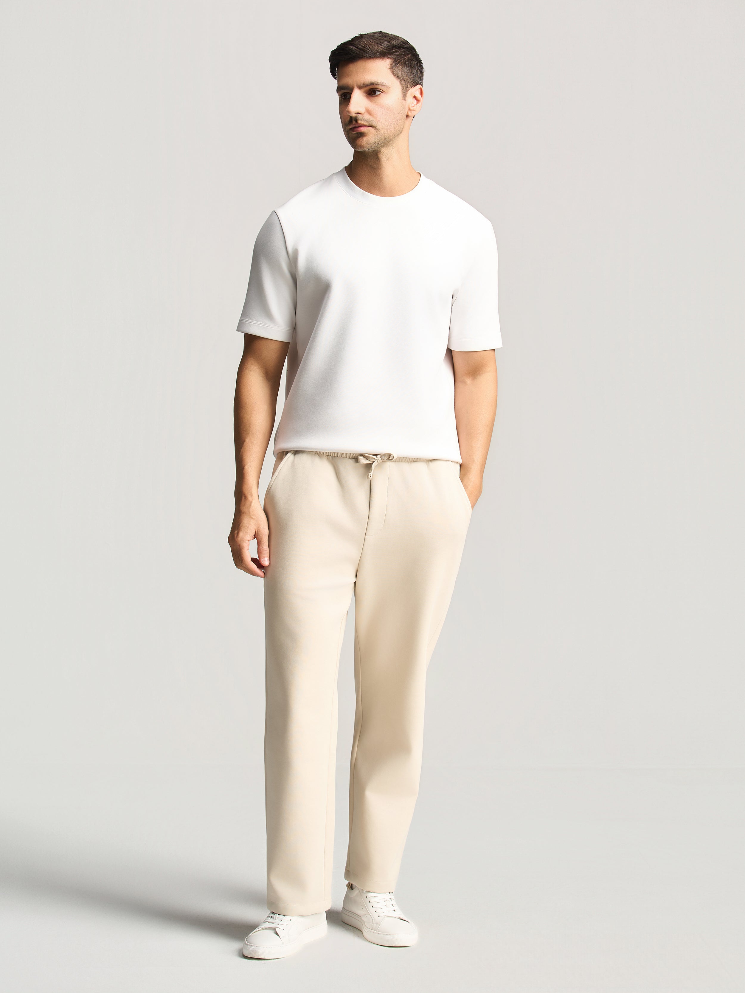 Beige Essential Relaxed Pants