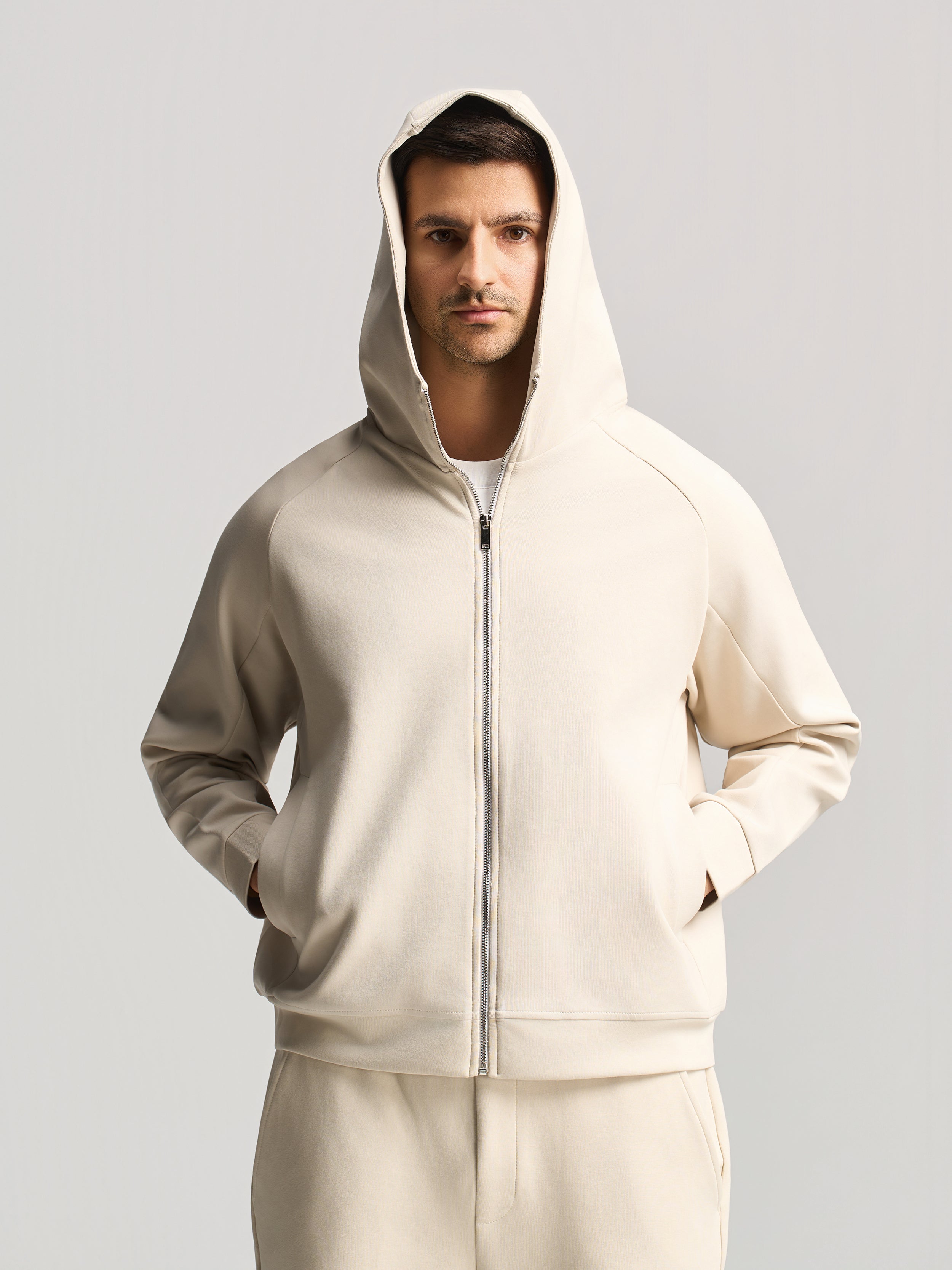 Beige Essential Hooded Jacket