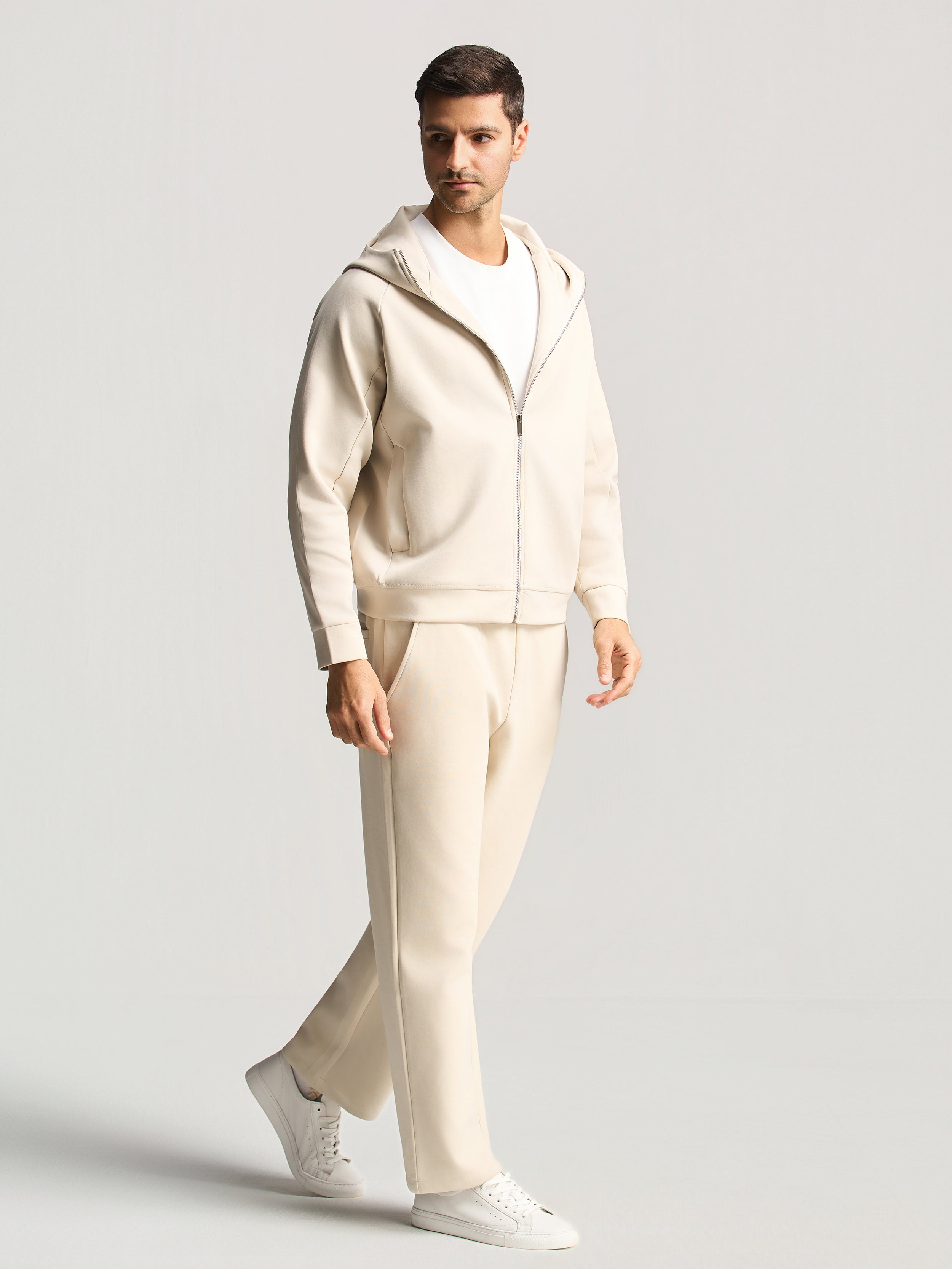 Beige Essential Hooded Suit