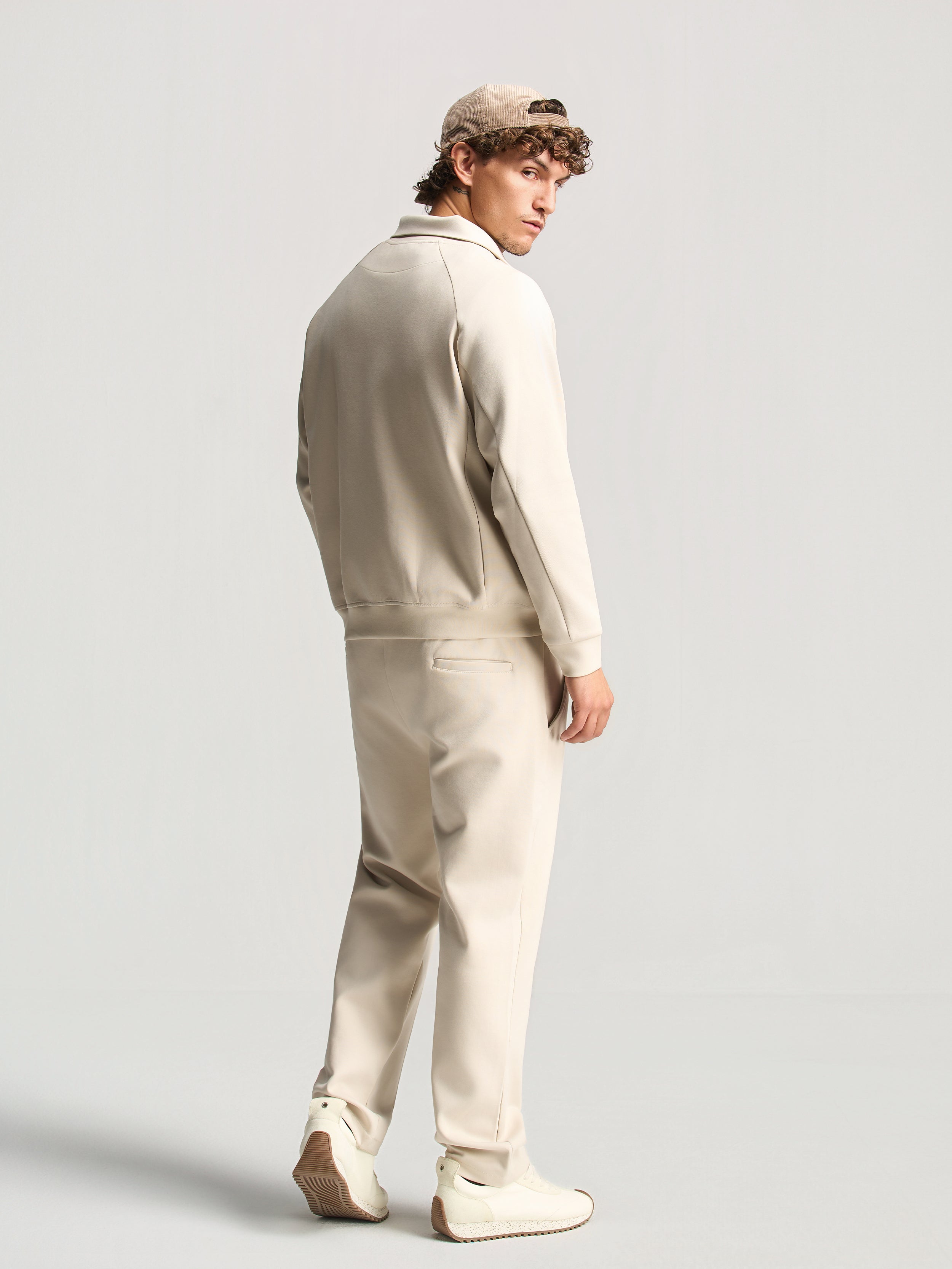 Beige Essential Funnel Neck Jacket