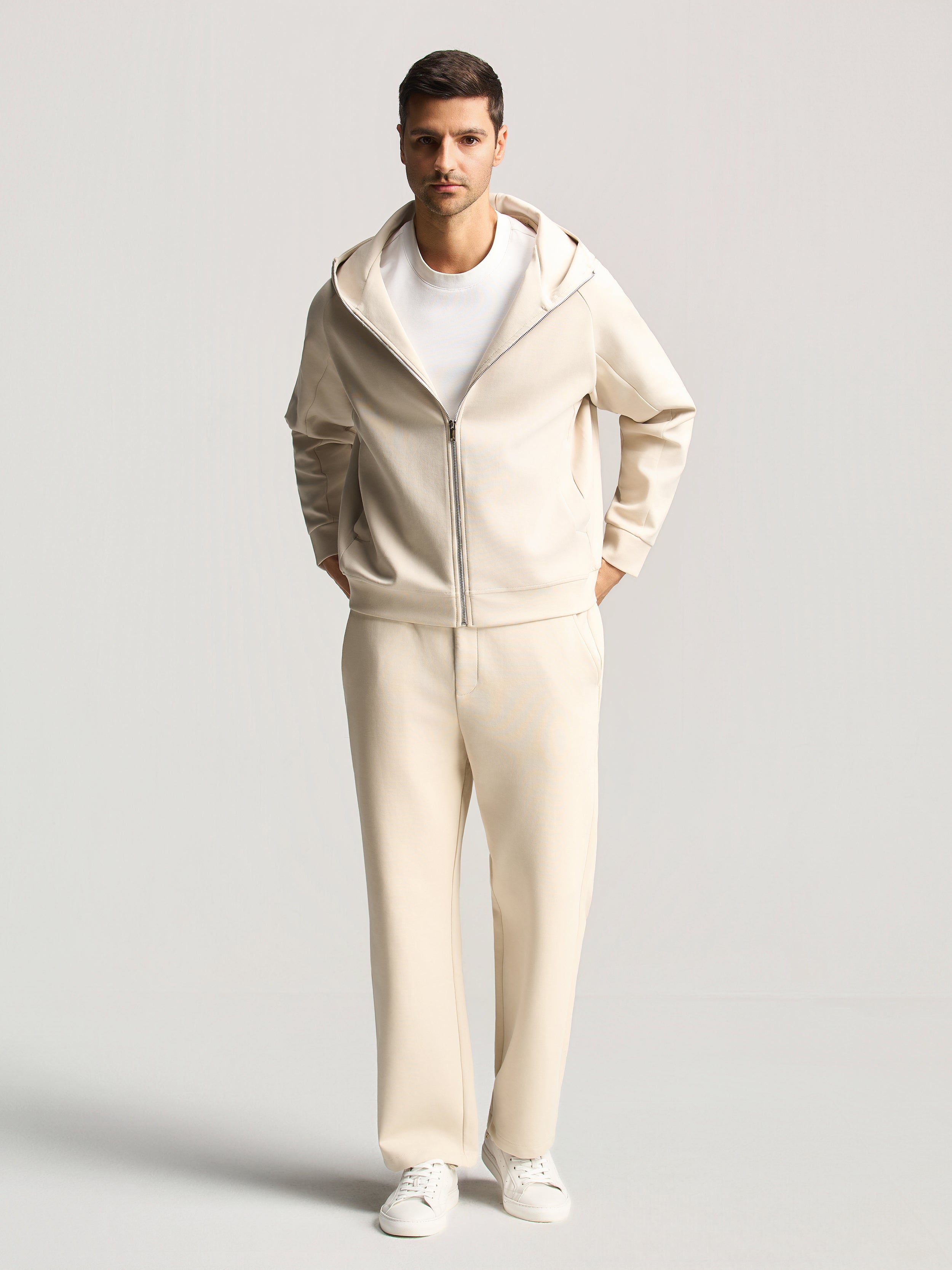 Beige Essential Hooded Suit