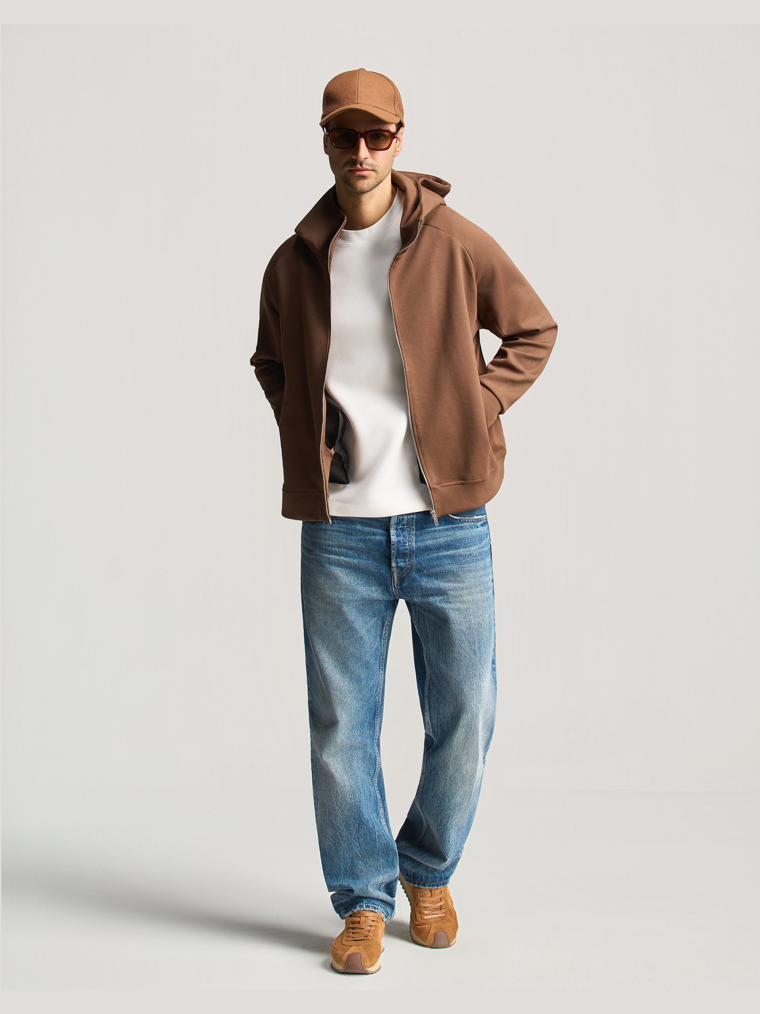 Brown Essential Hooded Jacket