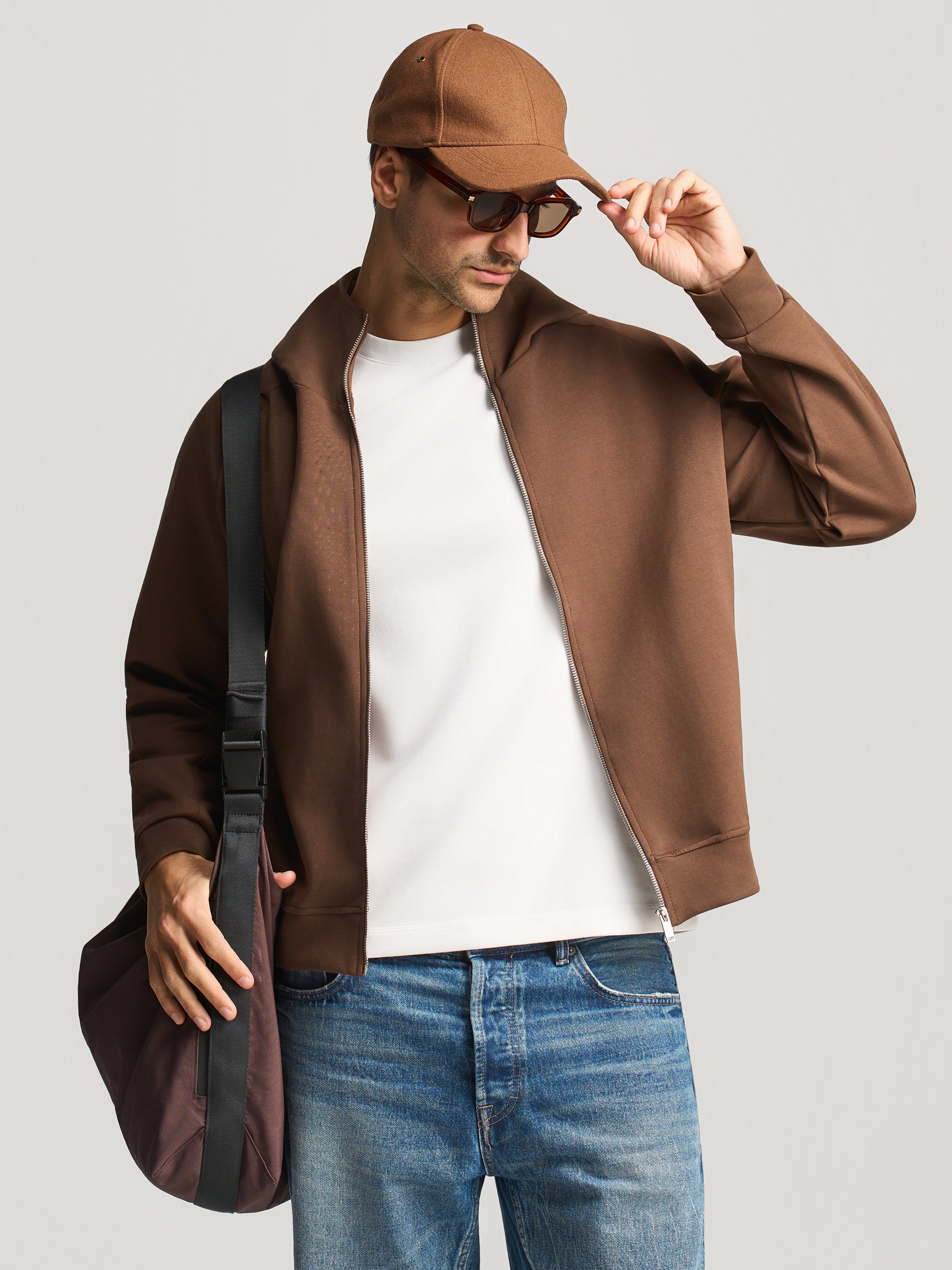 Brown Essential Hooded Jacket