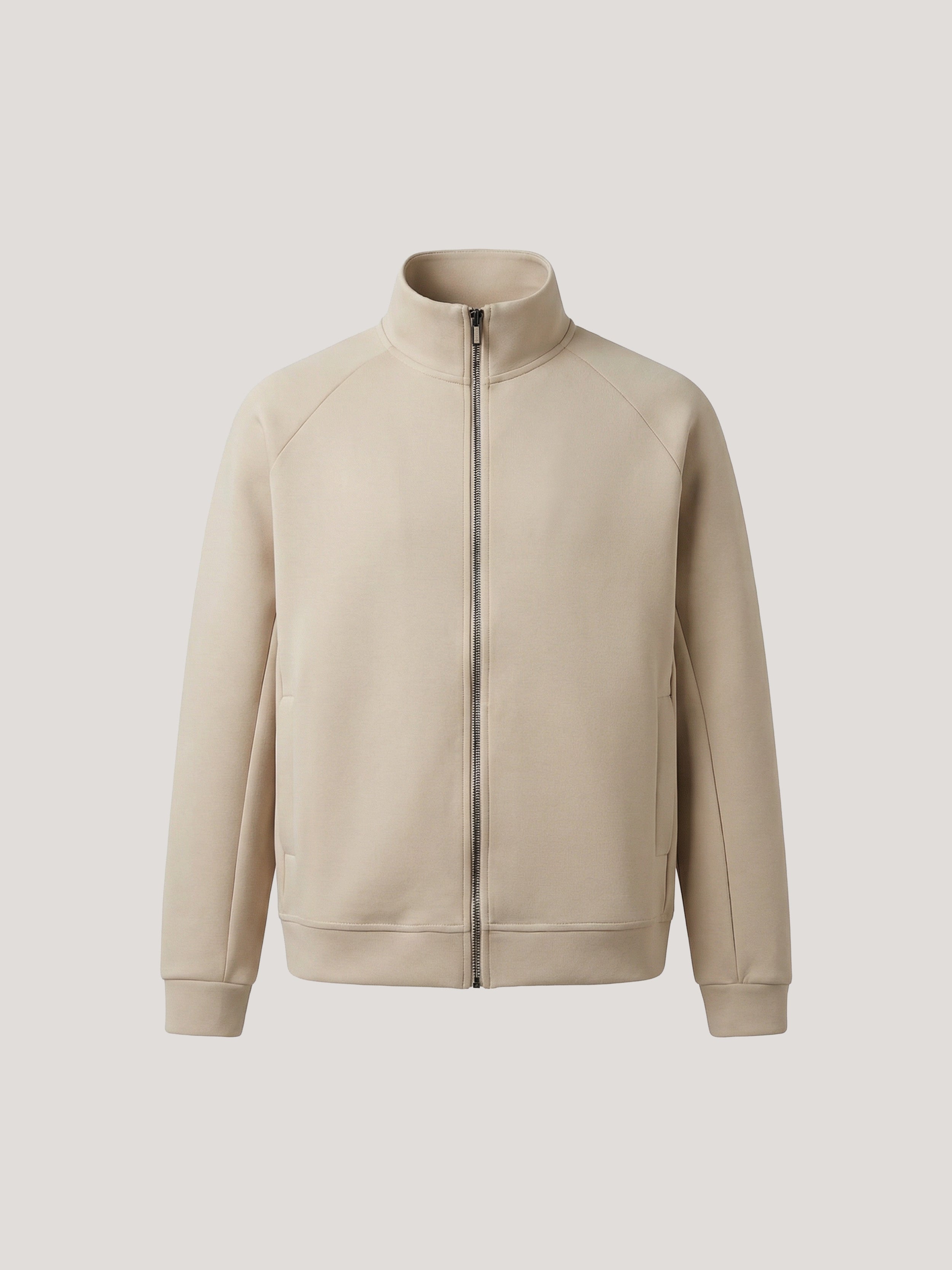 Beige Essential Funnel Neck Jacket