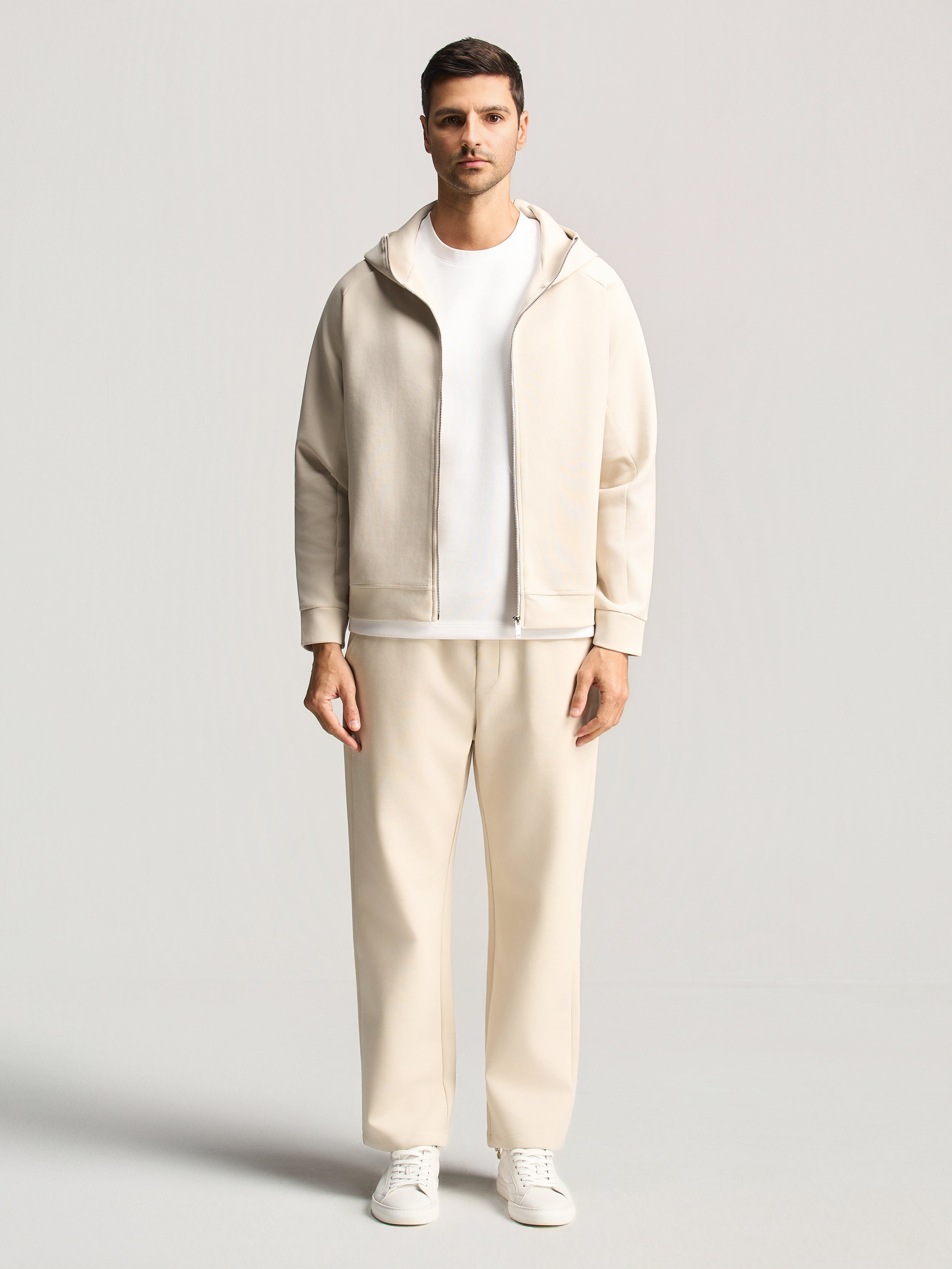 Beige Essential Hooded Jacket