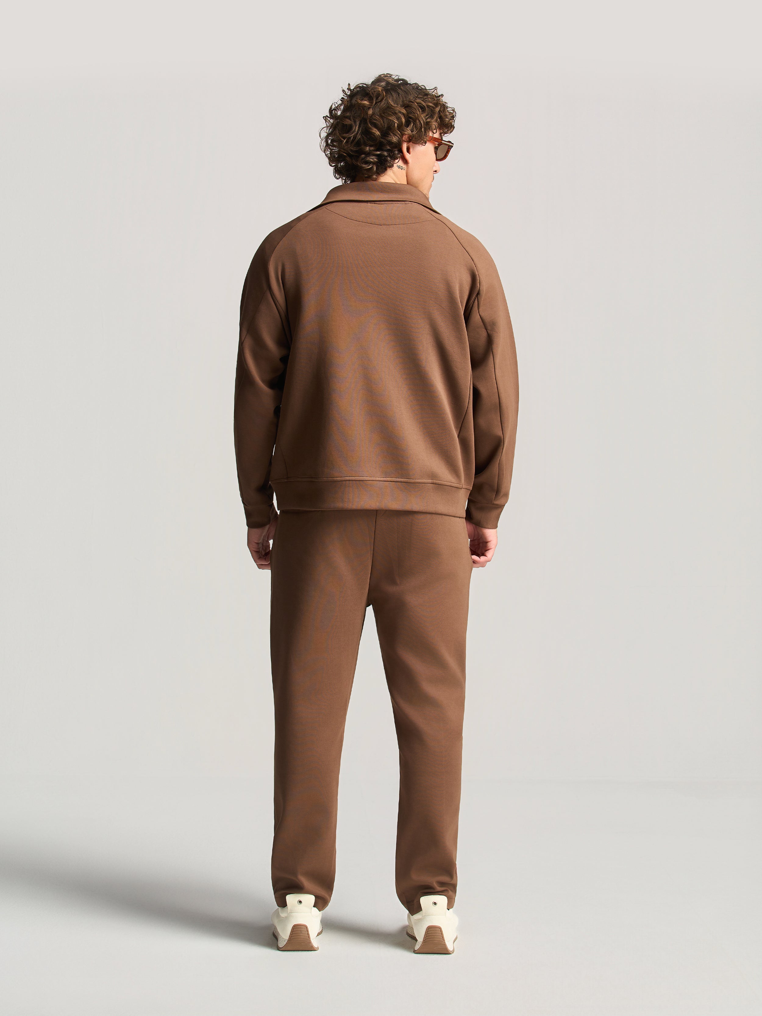 Brown Essential Funnel Neck Suit