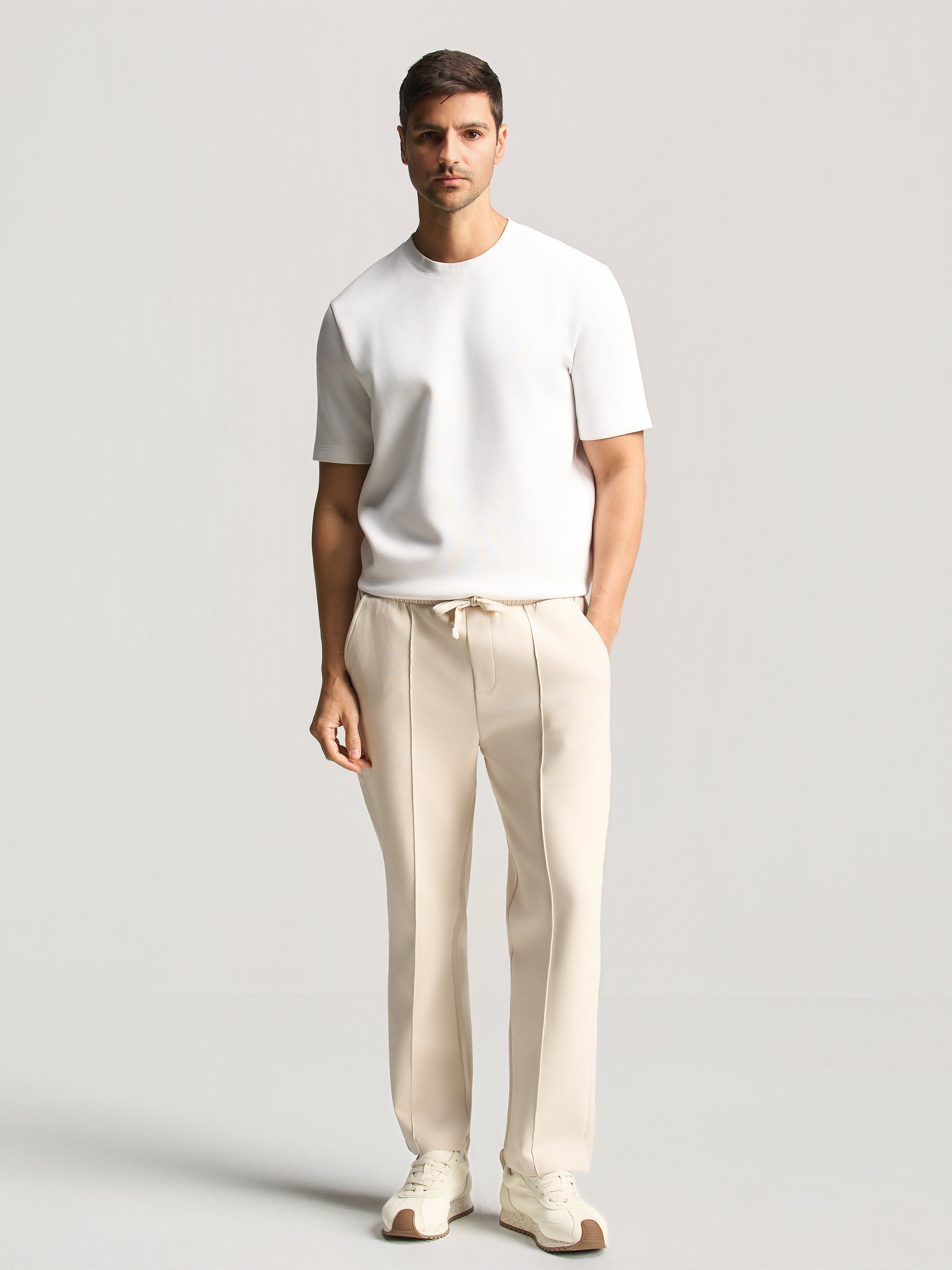 Beige Essential Tapered Pants